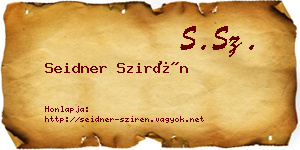 Seidner Szirén névjegykártya